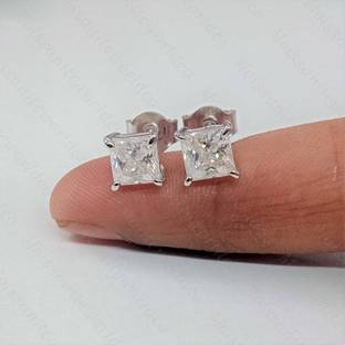 Vipunj Vedansh Enterprises Stylish Silver Plated Stone Studded Studs Cubic Zirconia Alloy Stud Earring