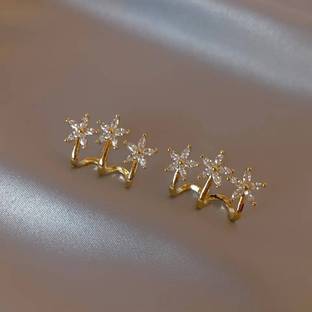 Celestique Korean Gold Plated Studs Earrings Alloy Stud Earring