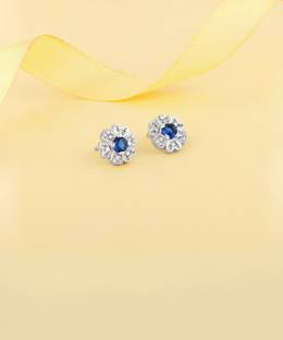GIVA 925 Silver Royal Blue Studs|dangler to girls|Lifetime Plating|6 Month Warranty Zircon Sterling Silver Stud Earring