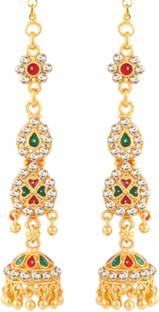 VIVASTRI Vivastri's Premium Gold Plated Alloy Jhumki eariings For Women & Girls Cubic Zirconia Alloy Jhumki Earring
