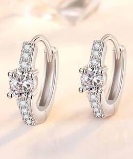 MYKI Gorgeous Everyday Hoop Earrings For Women & Girls Swarovski Zirconia Stainless Steel Hoop Earring