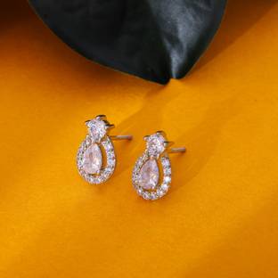 GIVA Sterling Silver Elegant Pear Drop Earrings for Womens and Girls Zircon Sterling Silver Stud Earring