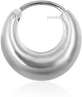 Parnika Big Size Unisex Silver Bali | One Piece | Chandi ki Bali in Pure 92.5 Sterling Silver Hoop Earring
