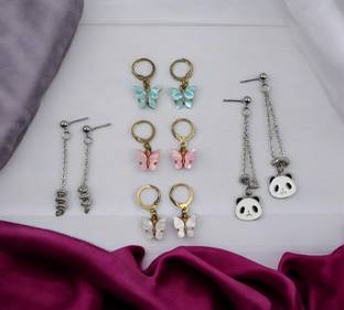 ELCETRATD JEWELLERY shimmering beautiful earrings combo for women and girls Cubic Zirconia Brass Drops & Danglers
