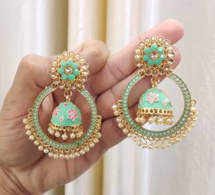 MONKDECOR Beautiful Design Earring For Girls & Women (Meenabali) Alloy Jhumki Earring