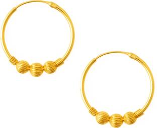 SMARNN 22K One Gram Gold Plated Traditional Bali Hoops Metal Hoop Earring
