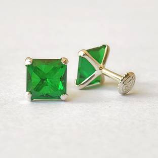 Ryans Girls Solitaire stud Zircon Sterling Silver, Stone Stud Earring