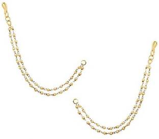CC&S Pearl 2 line Earchain Traditional kaan chain jewellery for Women & Girls Beads Mother of Pearl Ear Thread