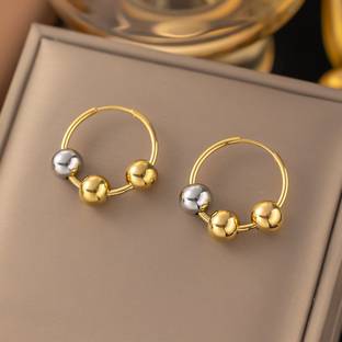 MYKI Radiant Stainless Steel Earrings For Women & Girls Stainless Steel Hoop Earring