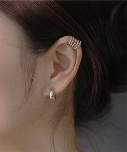 Maatrachaaya Piyush Enterprises Stylish Silver Plated Studs Alloy Hoop Earring