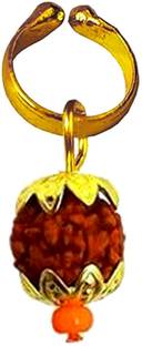 AFH Religious Rudraksha bali Brown Hoop Earrings For Men Women Boys Girls Metal Hoop Earring