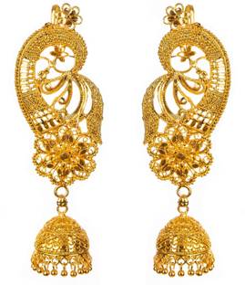 Manikya Gold Plated Ear Cuff Jhumka For Women And Girls Brass Jhumki Earring