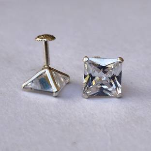 Ryans Girls Solitaire stud Zircon Sterling Silver, Stone Stud Earring