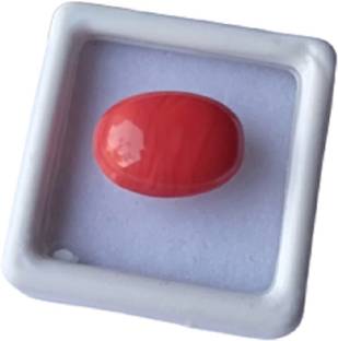 Aanya Jewels 8.25 Ratti Red (Moonga) Coral Oval Shape Gemstone Coral Stone Ear Thread