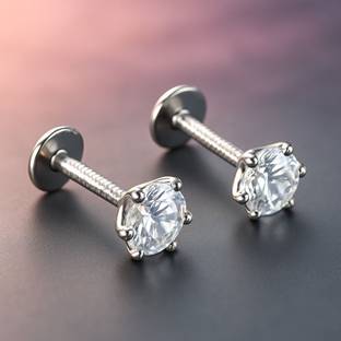 Paridhi 925 Sterling Silver CZ Stud Earrings Cubic Zirconia Sterling Silver Earring Set, Stud Earring