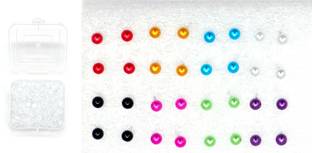 NAVMAV Stud Earring Round Pearl 6mm PinBall Earring Mixcolor Earring Set for Girl Women Pearl Metal Stud Earring