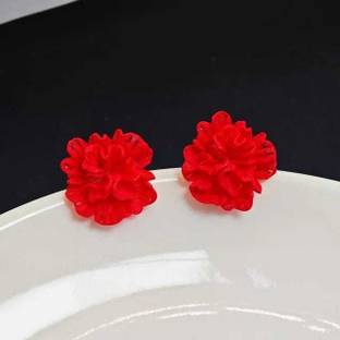 SHYAM Korean Red Ice Flower Earrings & Studs For Girls Or women Alloy Drops & Danglers