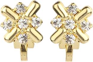 FLINGDOM Clip-On Earrings for Women | Non Pierced | Press Fit | Lightweight Jewelry Cubic Zirconia Alloy Clip-on Earring