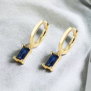 MYKI Casual Drop Earrings For Women & Girls Swarovski Zirconia Stainless Steel Hoop Earring