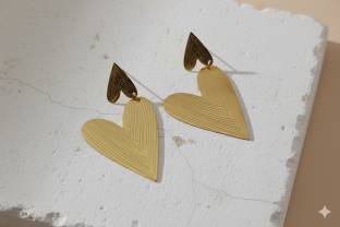 Pearced Solid Heart Earrings Stainless Steel Earring Set