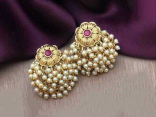 Shilpa Creation Shilpa Creation's Designer Pearl Earring Set For Women And girls ( Set Of 1 ) Brass Earring Set