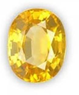 Gopalgems yellow sapphire 6.75 ratti natural (Pukrhja stone ) certified 100% Natural Sapphire Stone Stud Earring