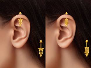 arch fashion Traditional Gold and Micron Plated Bugadi Earrings Combo Pack Of 2 Pairs Brass Drops & Danglers