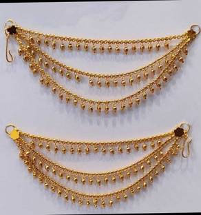 LITRIK SILVER SHINE Shine Plated Single Line Diamond Brass Stud Earring