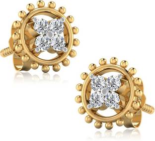 Iski Uski Store Sunflower Collection Silver Earring Crystal Sterling Silver Stud Earring