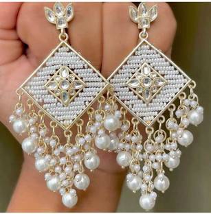 VIAANA CREATIONS chandbali jhumki earrings FOR WOMEN AND GIRLS Cubic Zirconia Alloy Chandbali Earring