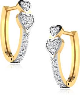 Iski Uski Store Shomina Silver Huggies Cubic Zirconia Sterling Silver Stud Earring