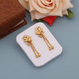 Capilite American Diamond Micro Gold minakari Earring Diamond Brass Earring Set Diamond Brass Plug Earring