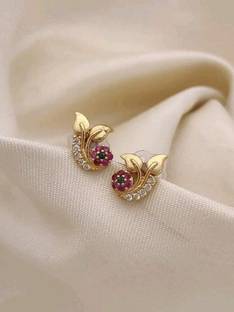 vraj imitation R Buti 601091 Cubic Zirconia Brass Earring Set