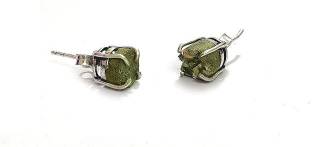 AIR9999 Natural Pyrite Crystals Earring Studd Tops Jhumka Pair For Women And Girls Crystal Crystal Earring Set
