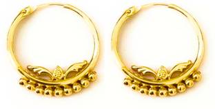 SMARNN Real Gold Look Hoop Bali for Women Girls Metal Hoop Earring