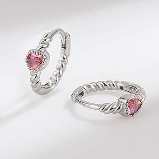 MYKI Hoop Earrings For Women & Girls Cubic Zirconia Stainless Steel Hoop Earring