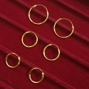 sanskriti collection GOLD PLATED REAL GOLD LOOK BALI COMBO Brass, Copper Earring Set