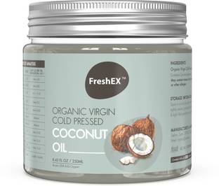 FreshEX Cold Pressed Virgin Coconut Oil – USDA & EU Organic Extraction Coconut Oil Jar