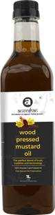 अन्वेषण वुड प्रेस्ड मस्टर्ड ऑयल (कच्ची घानी/ कोल्हू/ चेक्कू) 1लीटर ग्लास बॉटल सरसों का तेल ग्लास बॉटल