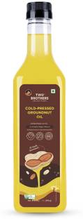 Two Brothers Organic Farms Wood Pressed Single Filtered Peanut Groundnut Oil Plastic Bottle