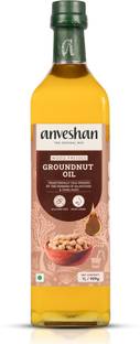 Anveshan Wood Pressed | Glass Bottle Kacchi Ghani Groundnut Oil Glass Bottle