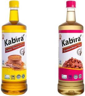 Kabira Cold Pressed Organic Groundnut and Yellow Mustard Oil for Cooking Groundnut Oil Plastic Bottle