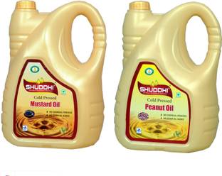 shuddhi A PLUS Cold pressed{kachi ghaani} Mustard + Groundnut oil can 5+5 =10 liter Mustard Oil Can