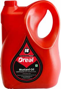 Oreal 100% Pure Cold Press with Goodness of Vitamin A & D, Preservative Free Mustard Oil Can