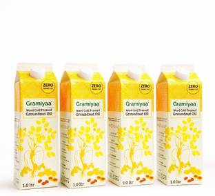 Gramiyaa Wood Cold Pressed Groundnut Oil(Peanut Oil)-4 Ltr-Marachekku Oil/Kachi Ghani Oil Groundnut Oil Carton