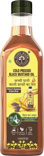 Puro Miles Wood Pressed Black Mustard Oil, Cold Pressed, Unrefined Kacchi Ghani Sarso Oil Mustard Oil PET Bottle