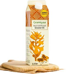 Gramiyaa Wood Cold Pressed Black Sesame Oil(Gingelly)-1Ltr-Marachekku Oil/Kachi Ghani Oil Sesame Oil Tetrapack