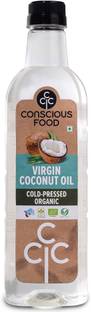 Conscious Food Organic Cold Pressed Virgin Coconut Oil 500ml | Good for Skin and Hair care Coconut Oil PET Bottle