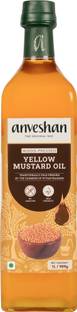 Anveshan Wood Cold Pressed Kacchi Ghani Mustard Oil Glass Bottle