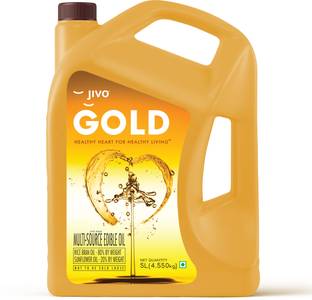 JIVO Gold Refined Blend of Rice Bran & Sunflower Blended Oil Can